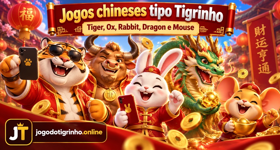 Jogos chineses tipo Tigrinho com Fortune Tiger, Ox, Rabbit, Dragon e Mouse